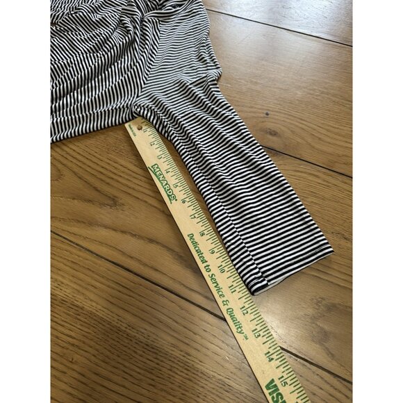 a.n.a A New Approach‎ Black & White Striped Long Sleeve Shirt Women Size Medium - Picture 7 of 9